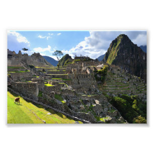 Machu Picchu, Peru, vanmiddag Foto Afdruk