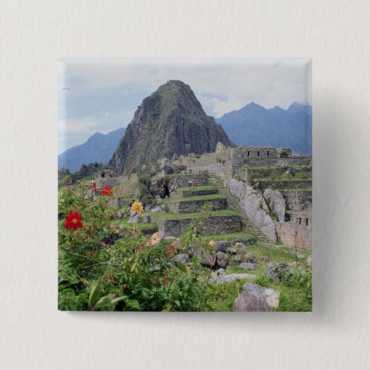 Machu Picchu, Peru Vierkante Button 5,1 Cm (Voorkant)