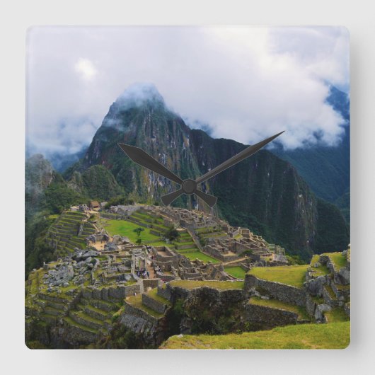 Machu Picchu, Peru Vierkante Klok (Voorkant)