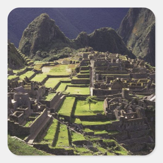 Machu Picchu, Peru Vierkante Sticker (Voorkant)