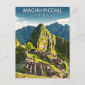 Machu Picchu Peru Vintage Reizen Briefkaart (Voorkant)