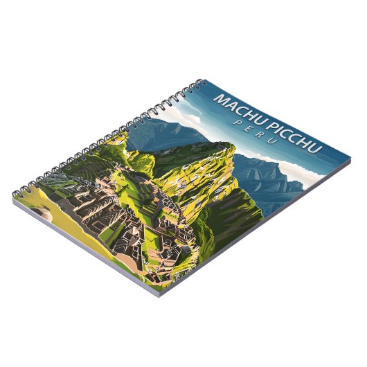 Machu Picchu Peru Vintage Reizen Notitieboek (Linkerzijde)