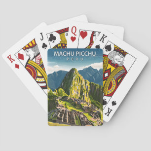 Machu Picchu Peru Vintage Reizen Pokerkaarten