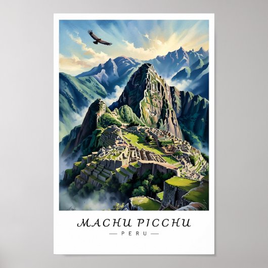 Machu Picchu Peru Wandkunst, Inca-stad Poster (Voorkant)