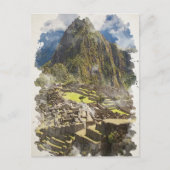 Machu Picchu Peru Waterverf Briefkaart (Voorkant)