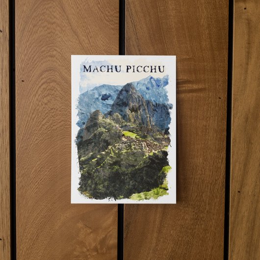  Machu Picchu Peru Waterverf Paint Briefkaart