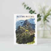  Machu Picchu Peru Waterverf Paint Briefkaart (Staand voorkant)