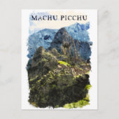  Machu Picchu Peru Waterverf Paint Briefkaart (Voorkant)