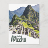 Machu Picchu Peru Waterverf Schilderij Reizen Briefkaart (Voorkant)