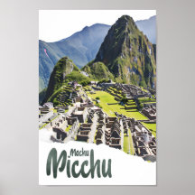 Machu Picchu Peru Waterverf Schilderij Reizen