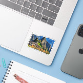 Machu Picchu Peru Waterverf Sticker (Laptop met iPhone)