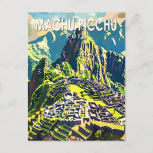 Machu Picchu Peru Zuid-Amerika Reizen Kunst Vintag Briefkaart