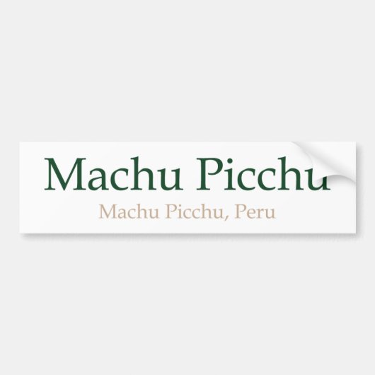 Machu Picchu, PeruMachu Picchu Bumpersticker (Voorkant)