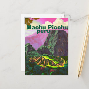 Machu Picchu Reisansichtkaart, Peru Reis Kunst, Ma Feestdagenkaart