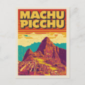 Machu Picchu Retro Reizen Poster Stijl Briefkaart (Voorkant)