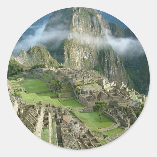 machu picchu ronde sticker (Voorkant)