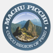 Machu Picchu Ronde Sticker (Voorkant)
