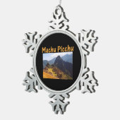 machu picchu ruïnes peru zonsopgang tin sneeuwvlok ornament (Rechts)