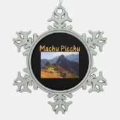 machu picchu ruïnes peru zonsopgang tin sneeuwvlok ornament (Voorkant)