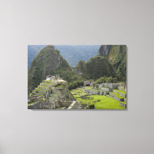 Machu Picchu, ruïnes van Inca-stad, Peru. 2 Canvas Afdruk