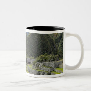 Machu Picchu, ruïnes van Inca-stad, Peru. 2 Tweekleurige Koffiemok
