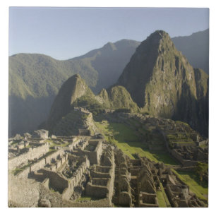 Machu Picchu, ruïnes van Inca-stad, Peru. Tegeltje