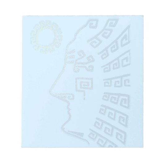 Machu Picchu Silhouette op Light Blue Notitieblok (Voorkant)