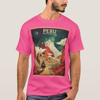 Machu Picchu Sterrennacht Peru Vintage Poster Tour T-shirt