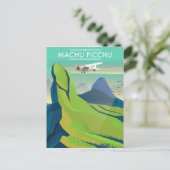 Machu Picchu Vlucht Reisposter Briefkaart (Staand voorkant)