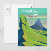 Machu Picchu Vlucht Reisposter Briefkaart (Voorkant / Achterkant)