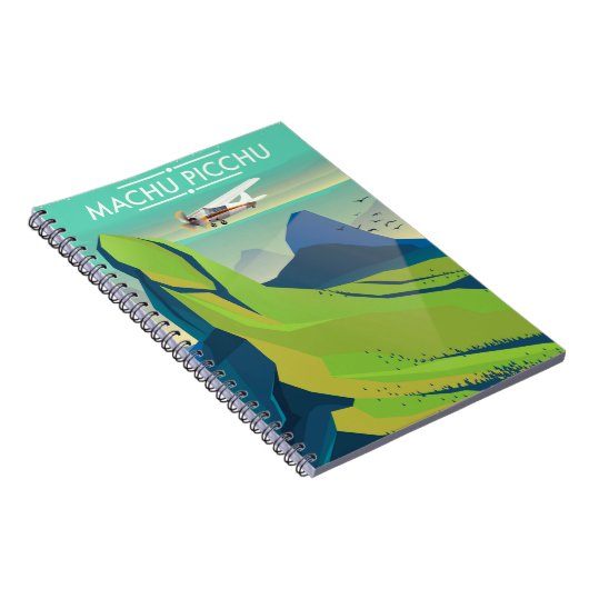 Machu Picchu vluchtreisposter Notitieboek (Rechterzijde)