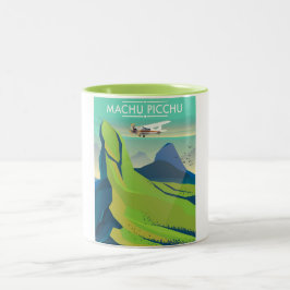 Machu Picchu vluchtreisposter Tweekleurige Koffiemok