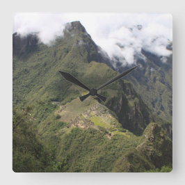 Machu Picchu vogeloog uitzicht klok