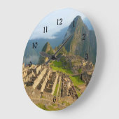 Machu Picchu-wandklok met zwarte cijfers Grote Klok (Hoek)