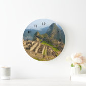 Machu Picchu-wandklok met zwarte cijfers Grote Klok (Huis)