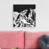 Machu Picchu zwart-wit landschap Canvas Afdruk (Insitu (Woonkamer))