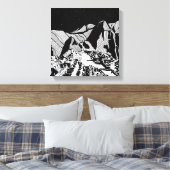 Machu Picchu zwart-wit landschap Canvas Afdruk (Insitu (Slaapkamer))