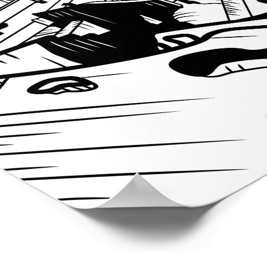 Machu Picchu zwart-wit landschap Poster (Hoek)