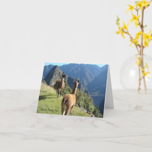 Machu Pichu Notecard Kaart (Gele Bloem)
