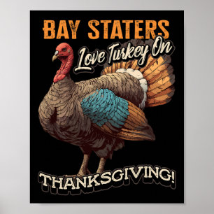 Machusetts Familie Liefde Kalkoen Grappige Thanksg Poster
