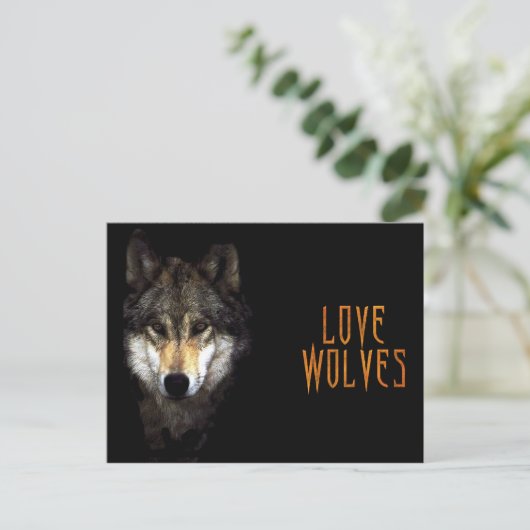 machwolf briefkaart (Staand voorkant)