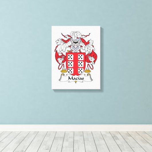 Macias Family Crest Canvas Afdruk (Insitu (Houten vloer))