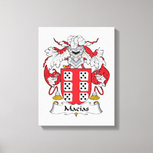 Macias Family Crest Canvas Afdruk