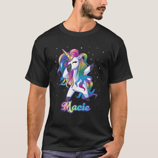 MACIE Naam Gepersonaliseerde Aangepaste Regenboog  T-shirt (Voorkant)