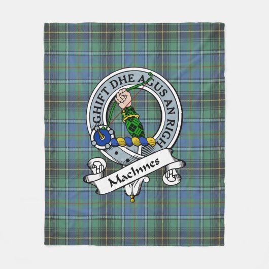 MacInnes Ancient Clan Badge Tartan Pset Fleece Deken (Voorkant)