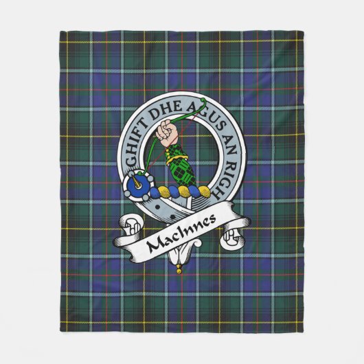 MacInnes Modern Clan Badge Tartan Pset Fleece Deken (Voorkant)