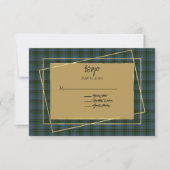 MacInnis Tartan Pset Wedding RSVP Kaartje (Voorkant)
