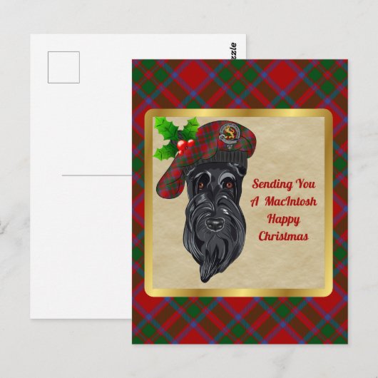MacIntosh Clan Badge & Tartankerst Briefkaart (Voorkant / Achterkant)