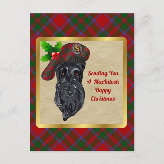 MacIntosh Clan Badge & Tartankerst Briefkaart (Voorkant)