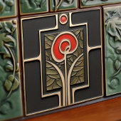 Macintosh Earth-tone Bloem Midden-eeuw Decor Tegeltje